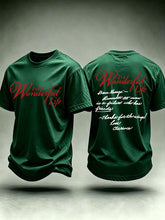 Men's It's A Wonderful Life Christmas Print Round Neck T-shirt