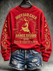 Women's It's A Wonderful Life Buffalo Gals Christmas Print Casual Sweatshirt