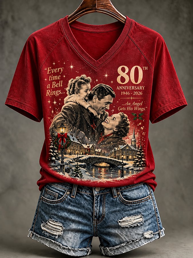 Women's Christmas Print Casual T-shirt