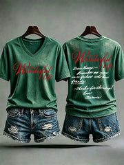 Women's It's A Wonderful Life Christmas Print Casual T-shirt