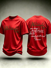 Men's It's A Wonderful Life Christmas Print Round Neck T-shirt