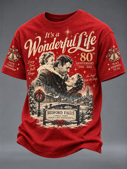 Men's Christmas Print Round Neck T-shirt