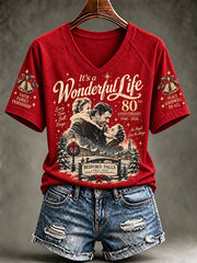 Women's Christmas Print Casual T-shirt