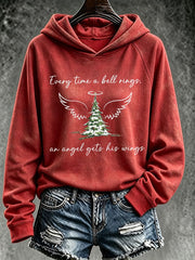 Women's Every Time A Bell Rings An Angel Gets Its Wings Christmas Printed Sweatshirt