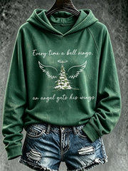 Women's Every Time A Bell Rings An Angel Gets Its Wings Christmas Printed Sweatshirt