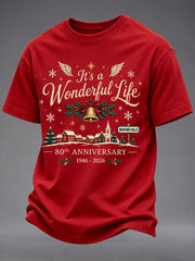 Men's Christmas Print Round Neck T-shirt